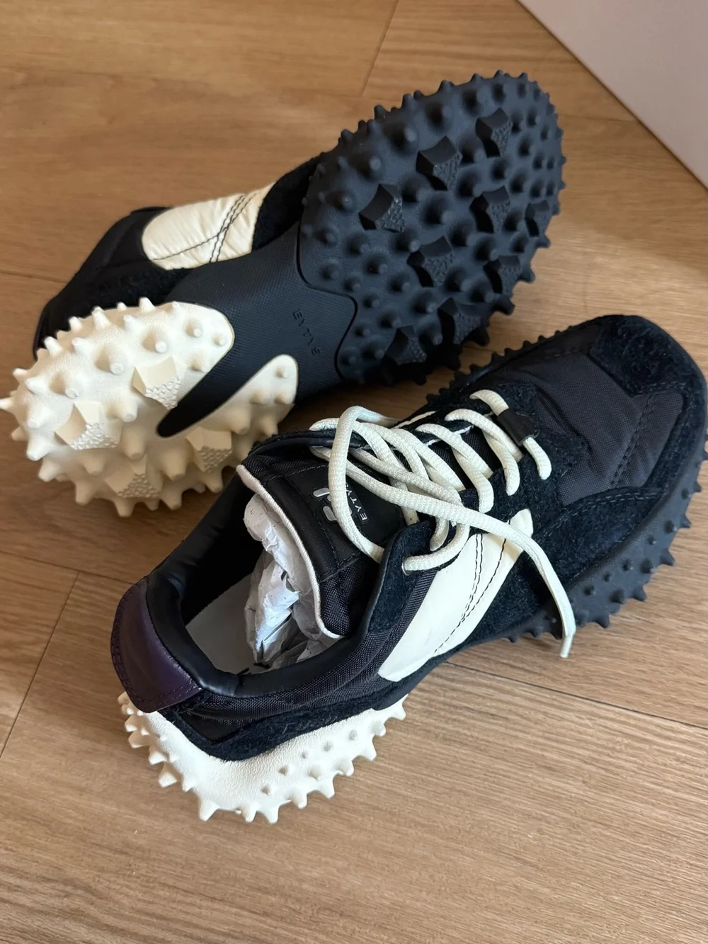 Eytys Fugu Suede Orca Black & White Sneakers New in Box